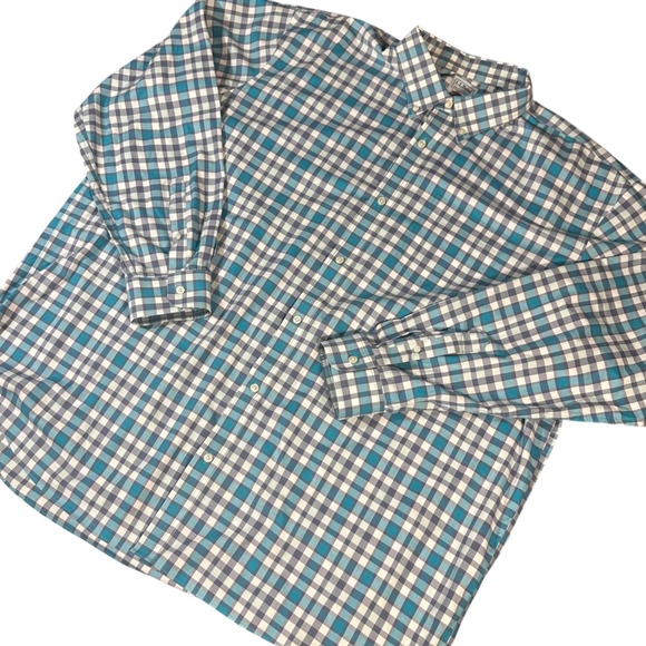 L.L. Bean Other - LL Bean Button Down Shirt Mens XXXL Blue White Gingham Plaid Traditional‎ Fit